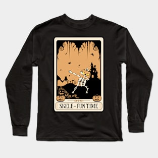 Skele-Fun Time Tarot Card Design Long Sleeve T-Shirt